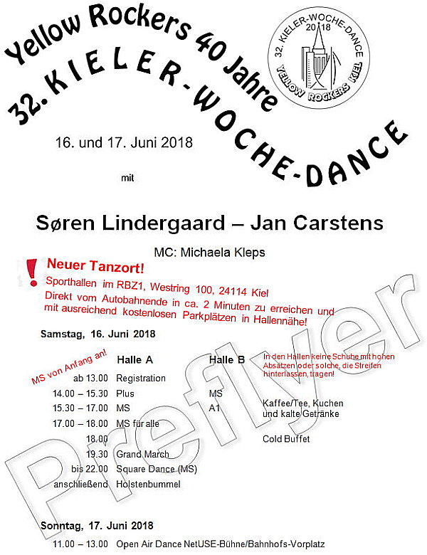 Flyer Kieler-Woche-Dance - Vorderseite